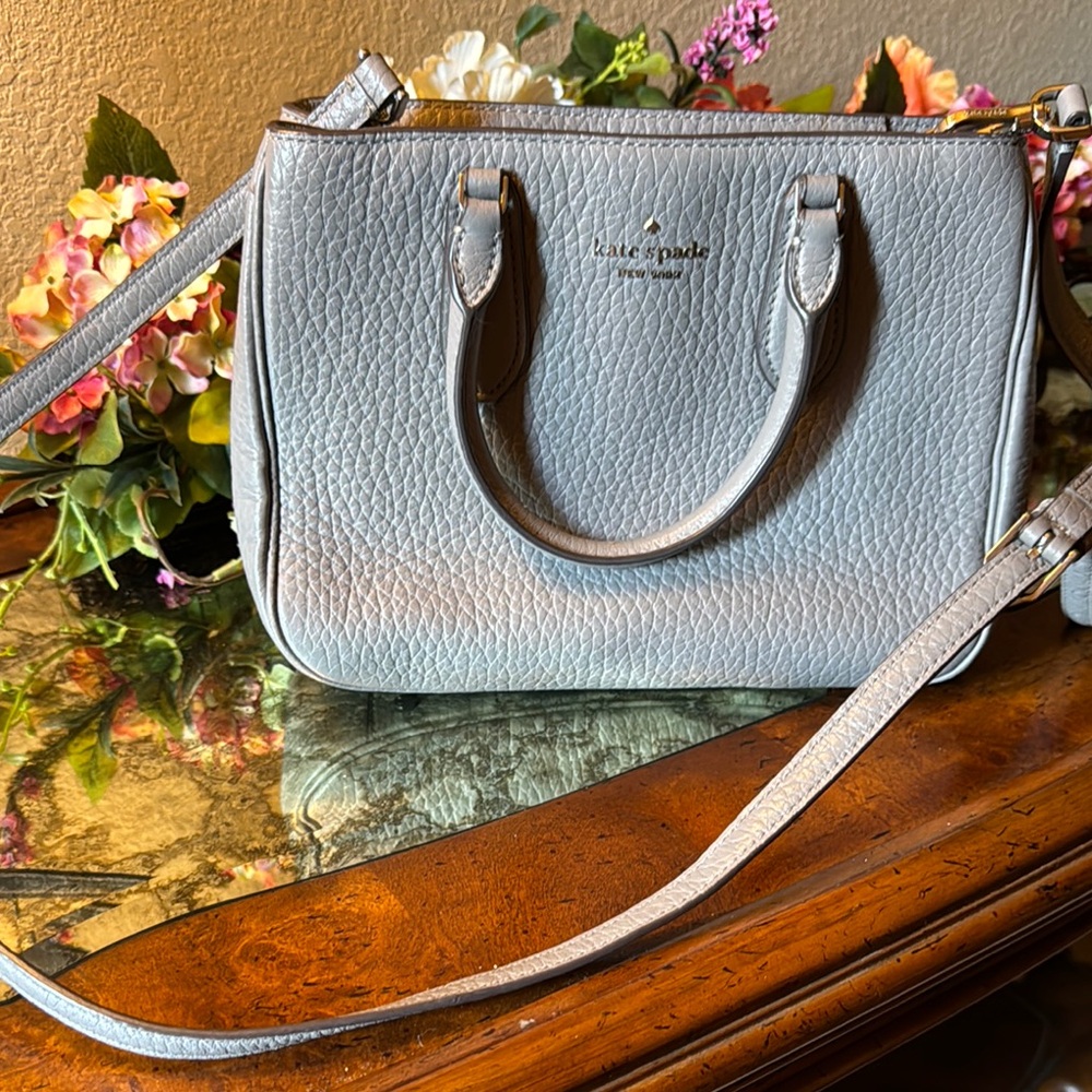 Kate Spade Gray Satchel with Structured Design